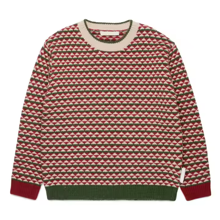 Organic Wool Knitted Sweater for Boys Kids Clothing With Contrasting Ribbed Design