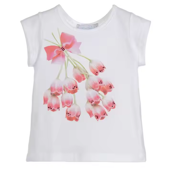 Casual Baby Tshirt Tops for Girls Breathable Jersey Fabric O-Neck Collar Kids' Clothing