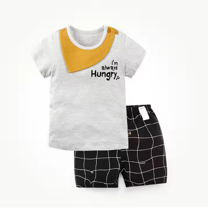 Custom Wholesale Kids Boys Clothing Sets Boys Shirt and Short Set