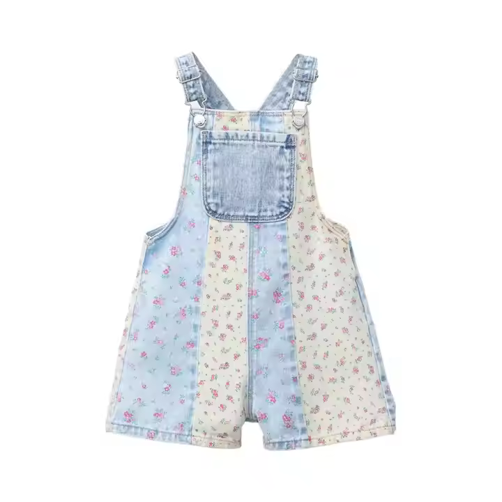 2025 Romantic Summer Fashion Girl's Sweet Cotton Style with Floral Suspenders Decorations