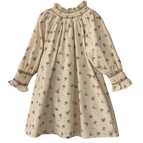 Designer Baby Clothes Customized Sister Matching Outfit Long Sleeves Babies Romper Girls Smocked Corduroy Dress