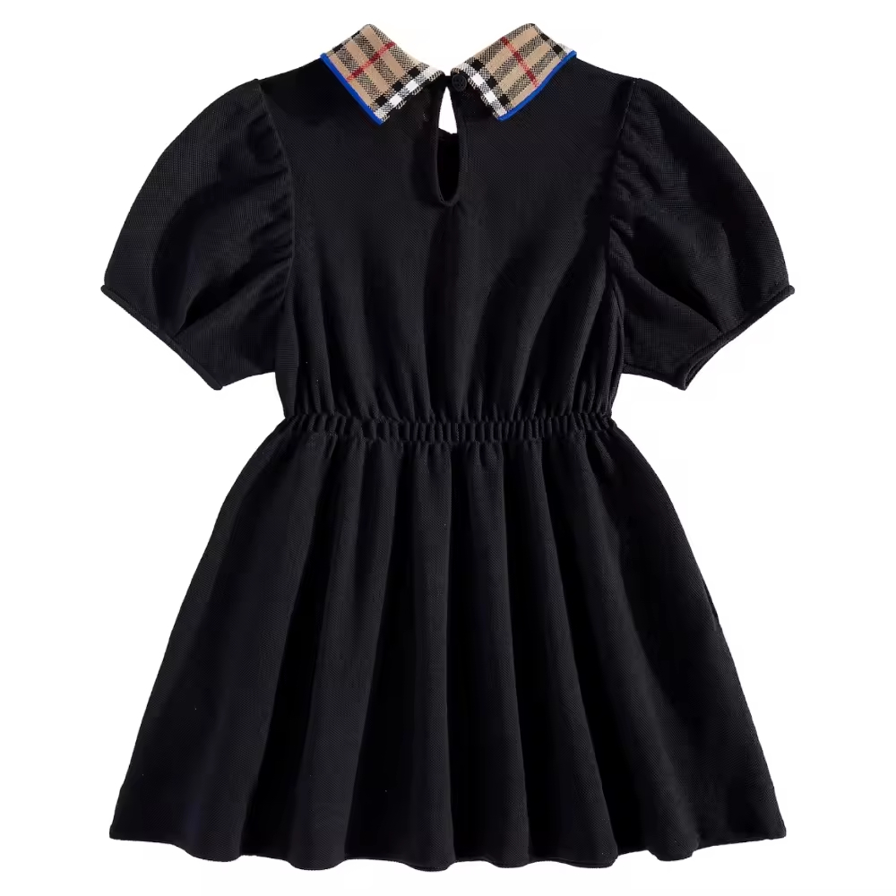 Elegant Children's Dresses for Girls Age 11 Casual Summer Denim Baby Dresses With Short Sleeves O-Neck and Ruffles ODM Design