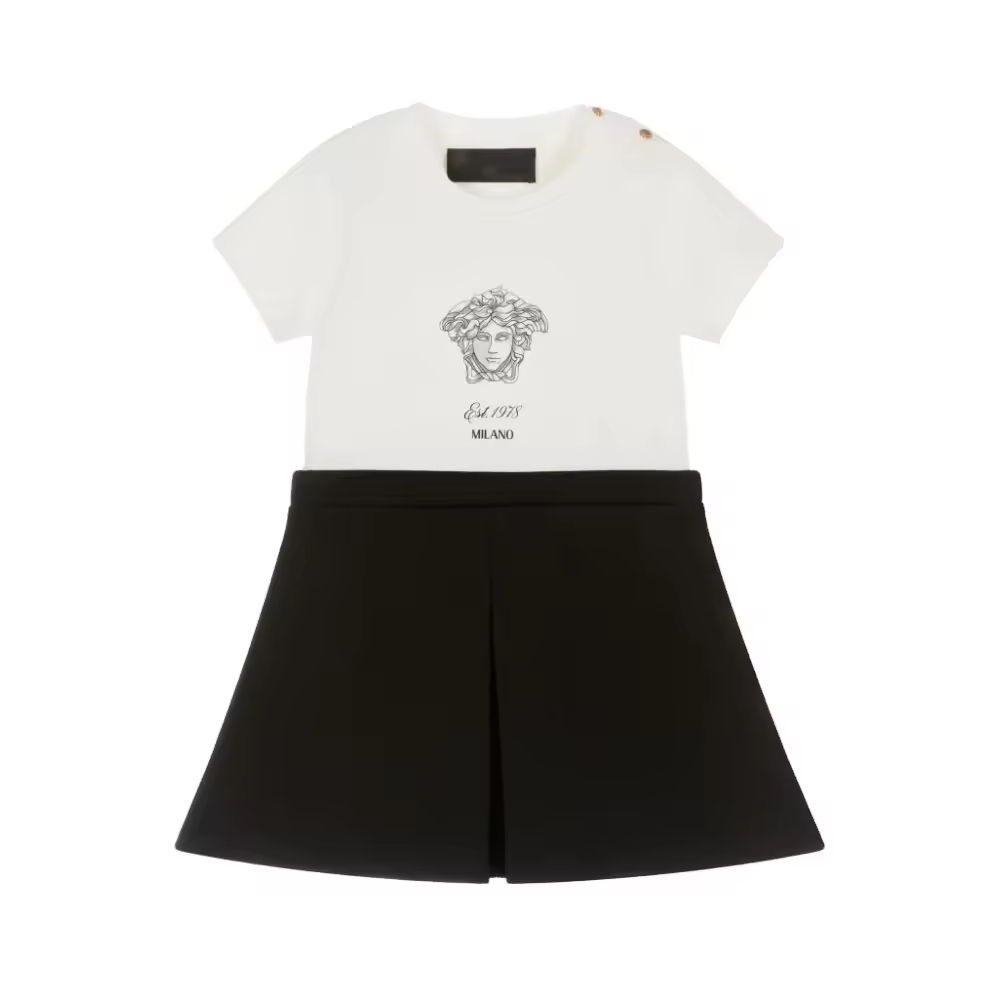 Casual 2024 Summer Short-Sleeved Children's Dresses for Girls Denim O-Neck for Young Girls Aged 15 Years Old