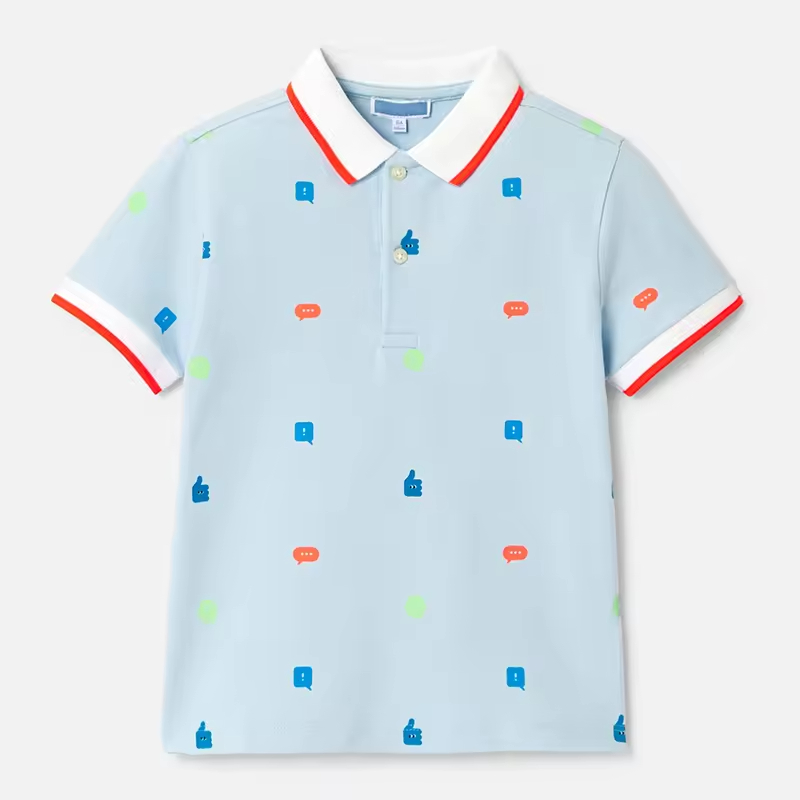 Latest Printed Baby Boy Polo T-Shirts New Fashion Polo T-Shirt for Boys Cartoon Pattern 2-6 Years Summer Baby Polo Kids Shirts