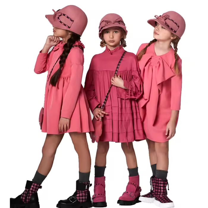 Casual Cotton Dresses for Teens Breathable Woven Fabric Solid Pattern Ruffles Sustainable Features Boys Girls Aged 18 Years Old