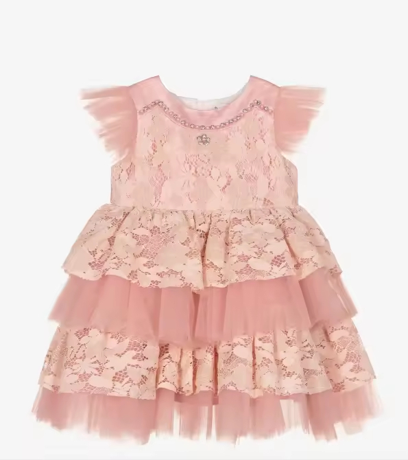 Children Clothes Manufacturer Transparent Chiffon Kids Dress Girl Floral Dresses 2025