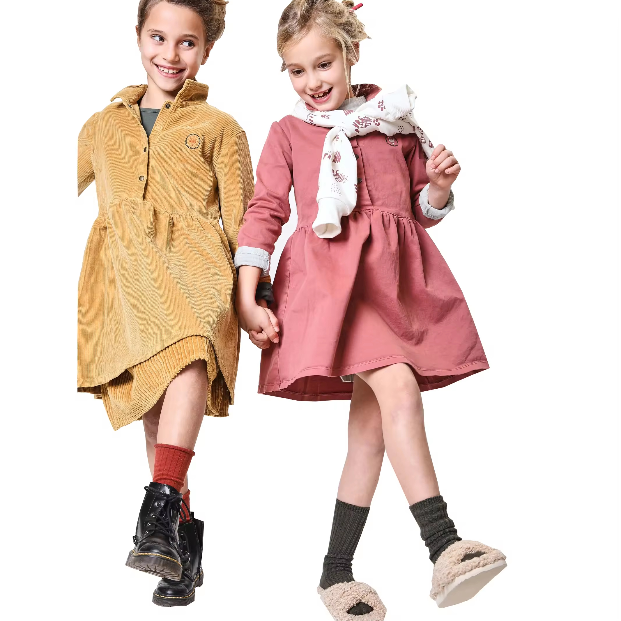 Private Label New Arrive Woven Casual Kids Girls Corduroy Shirt Dress for Teenage Girls