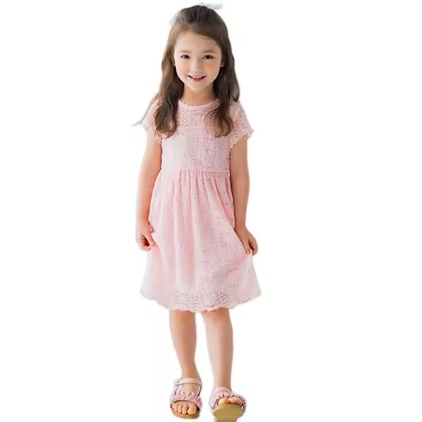Casual Pink Belle Style A-Line Dress for Teenage Girls Long Sleeve Knee-Length O-Neck Design for Summer Candy Parties