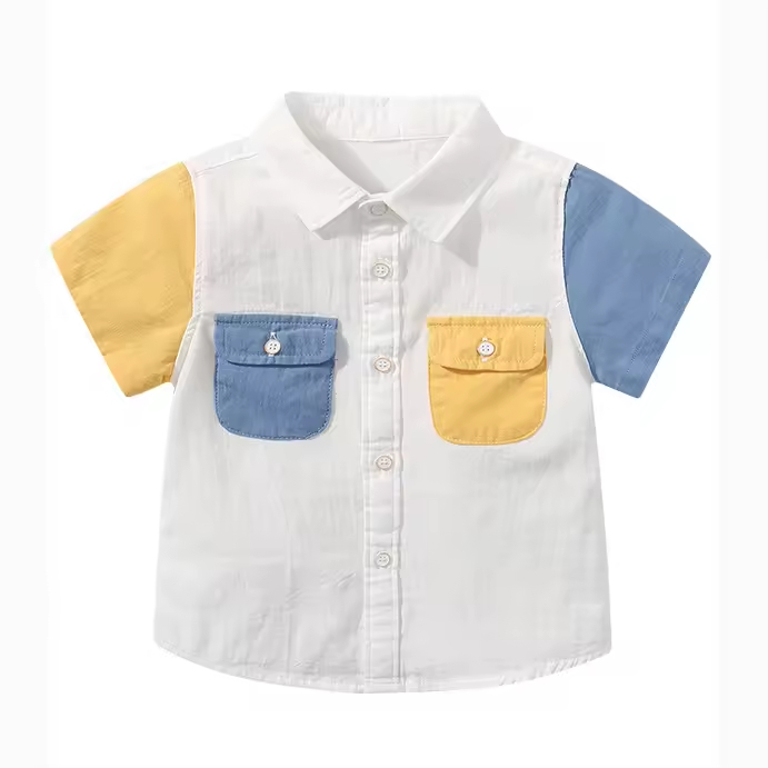 Brand Cotton Latest Shirt Designs for Boys Children Customized Fashion Kids Boy Shirt