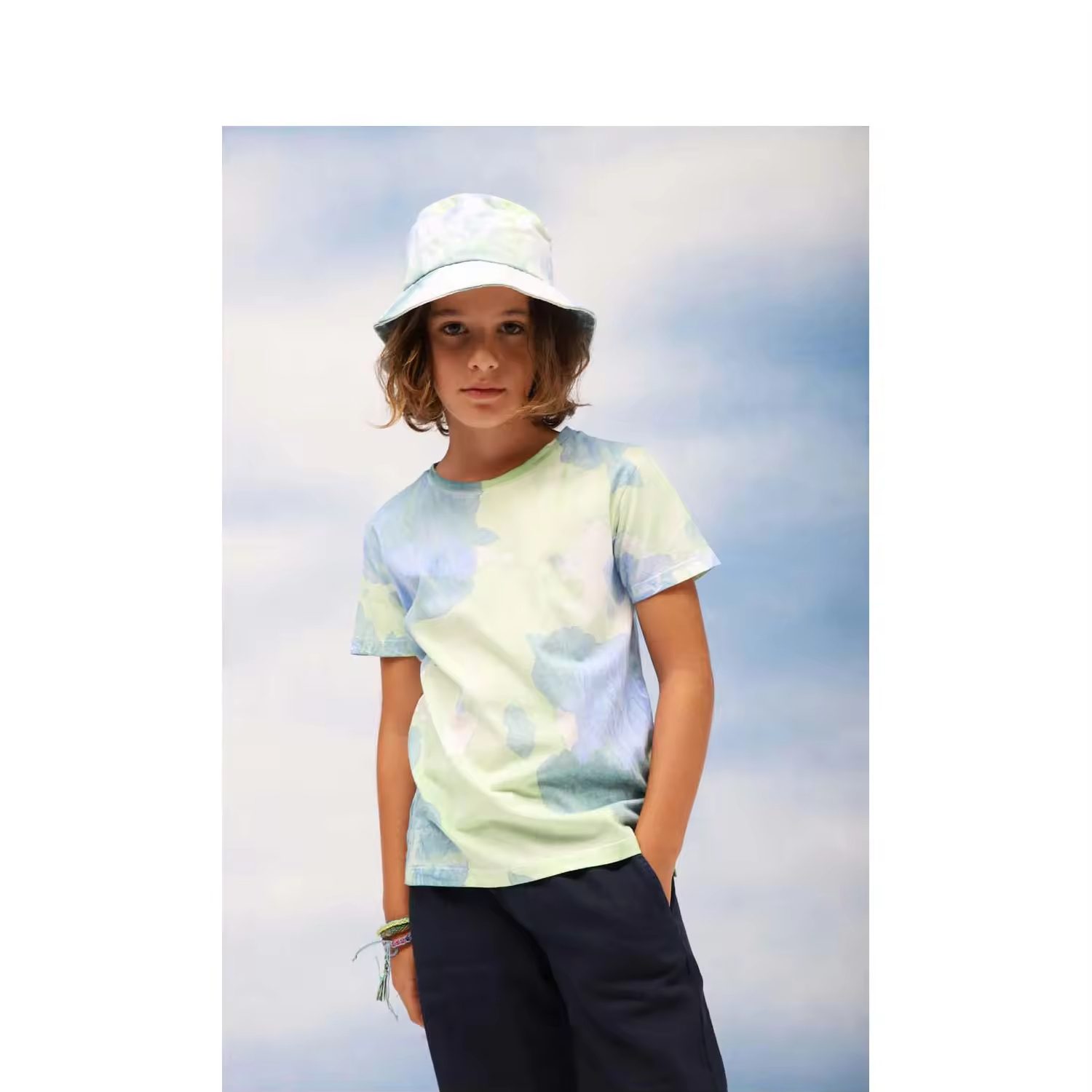 Guangzhou Wholesale Clothing Customized 2025 Summer Tie-dye T-shirt Children's Clothing