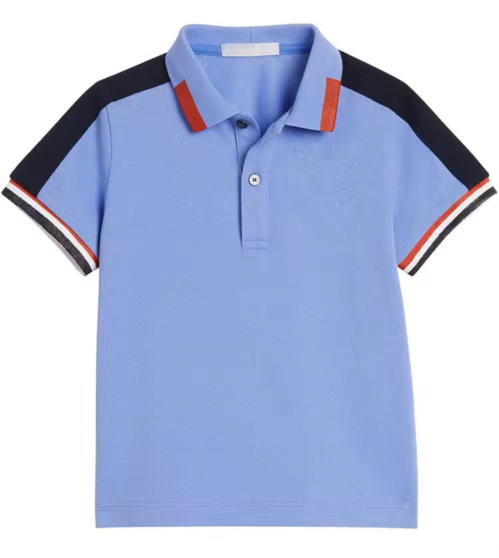 Customized 100% Cotton Kids Polo Soccer T-Shirt Boys Clothing China Offering Unique Design Services Children's Clothing Factory