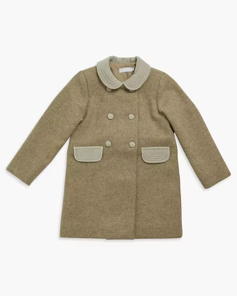 Custom Girls Coats Children Girls Winter Wool Coats Guangzhou Factory Supplier
