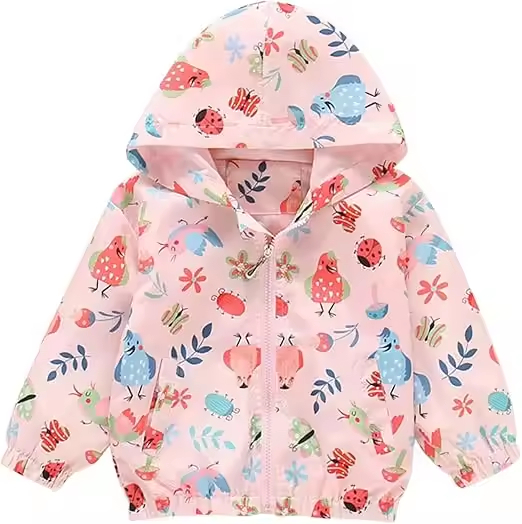 Gaoteng Customizable Spring Style Girls Coat with Stylish Plaid Print Zipper Closure
