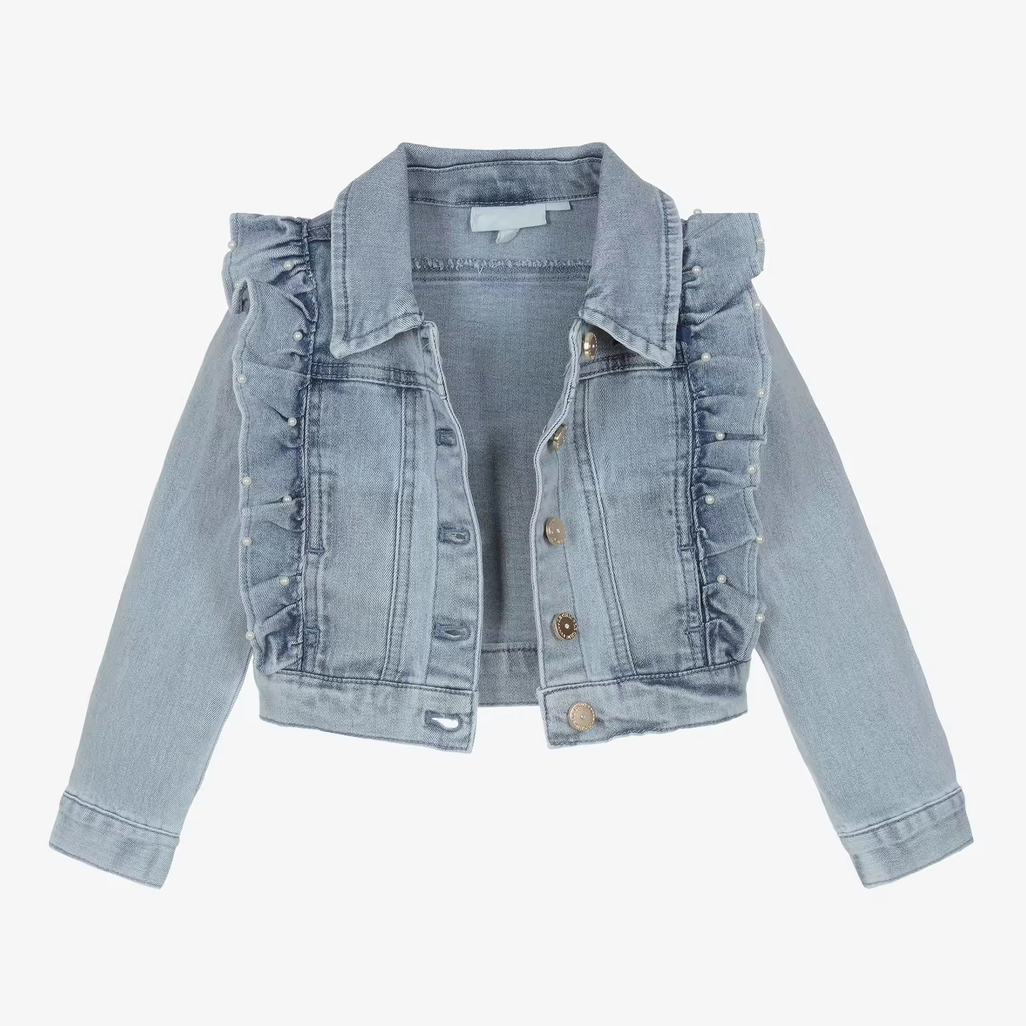 High Quality Kids Denim Jacket in Damier Design Cotton Fabric Reasonable Price With OEM Service