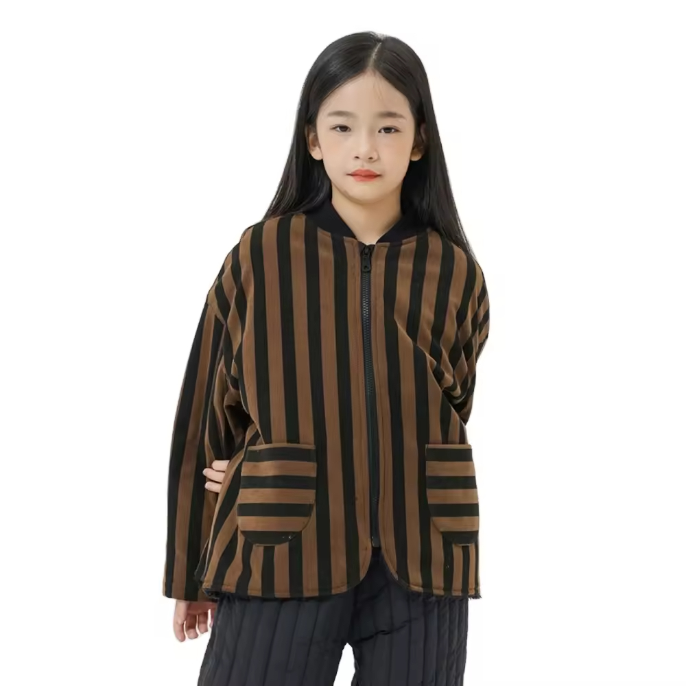 Guangzhou Fashionable Baby Girl Outwear Jacket Double-Breasted Trench Coat With Printed Solid Pattern Plus Size for Kids