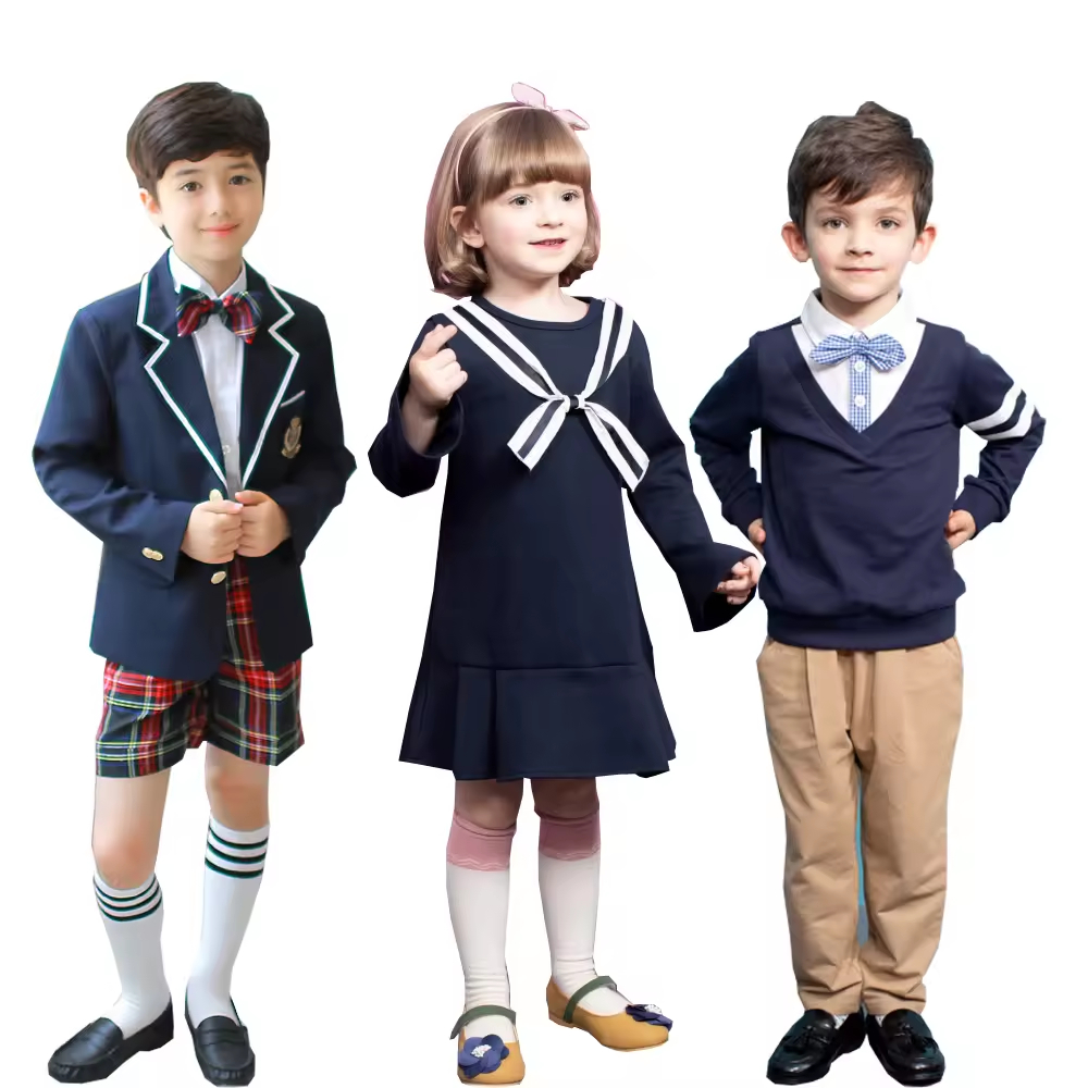 New Bestseller Children's Custom School Uniforms Wholesale Leopard Pattern Kids Clothing