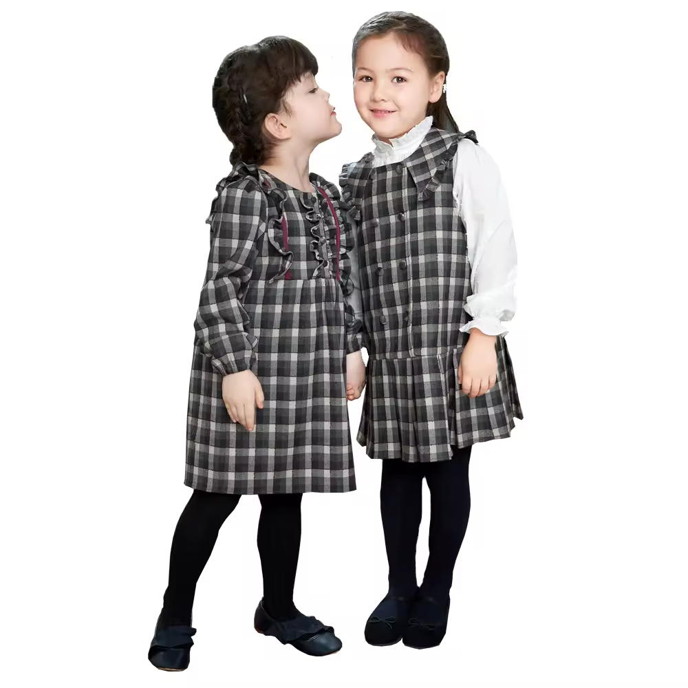 Vintage Summer Children's Dress for 8-Year-Old Girls Casual A-Line Style With Short Sleeves and Breathable O-Neck Design