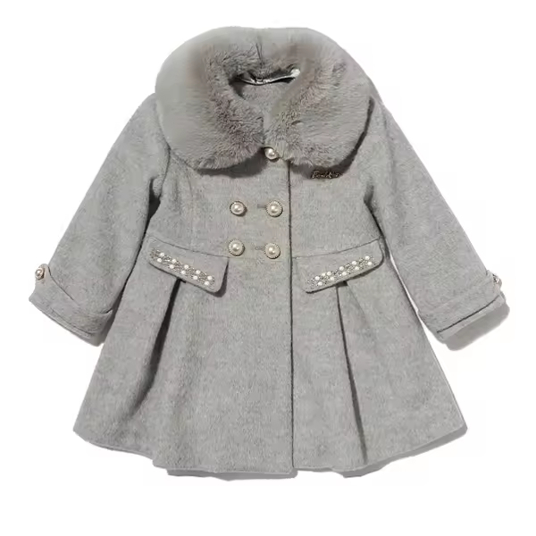 Fashionable Long Winter Coats with Fur Collar for Girls