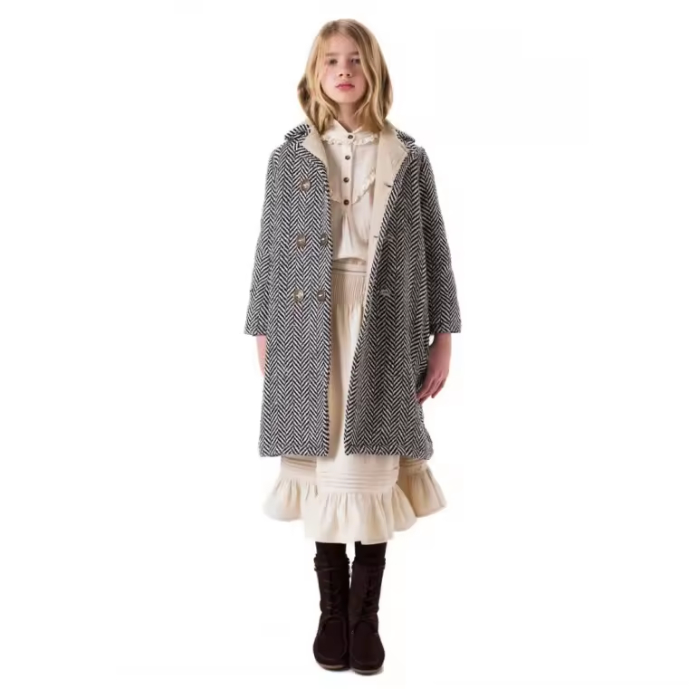 2025 New Design Girl Long Winter Coat Children Coat Factory