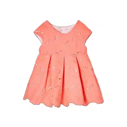 Latest Kids Collection Girl Dresses Mini Pleated A-Line Short Sleeve Dress Baby Girl Casual Dress Designs