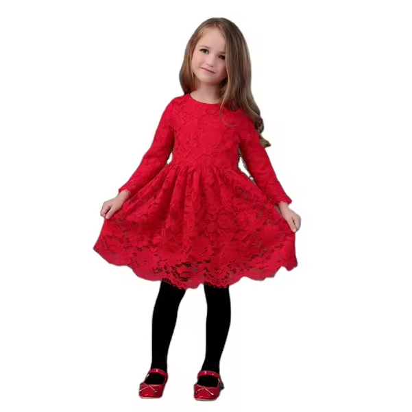 New Arrival Design Children Lace Party Dress Cotton Lace Dress Girls 2025