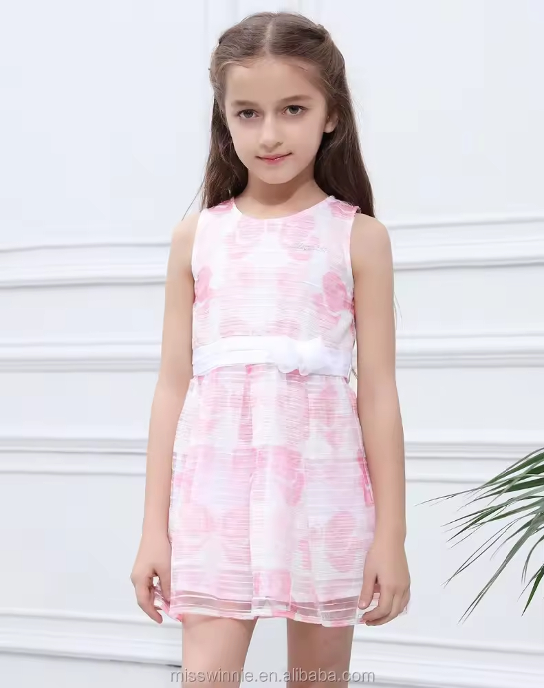 Hot Sell Frock Design for Girls Sweet pink Dress New Fancy Designs Baby Frock