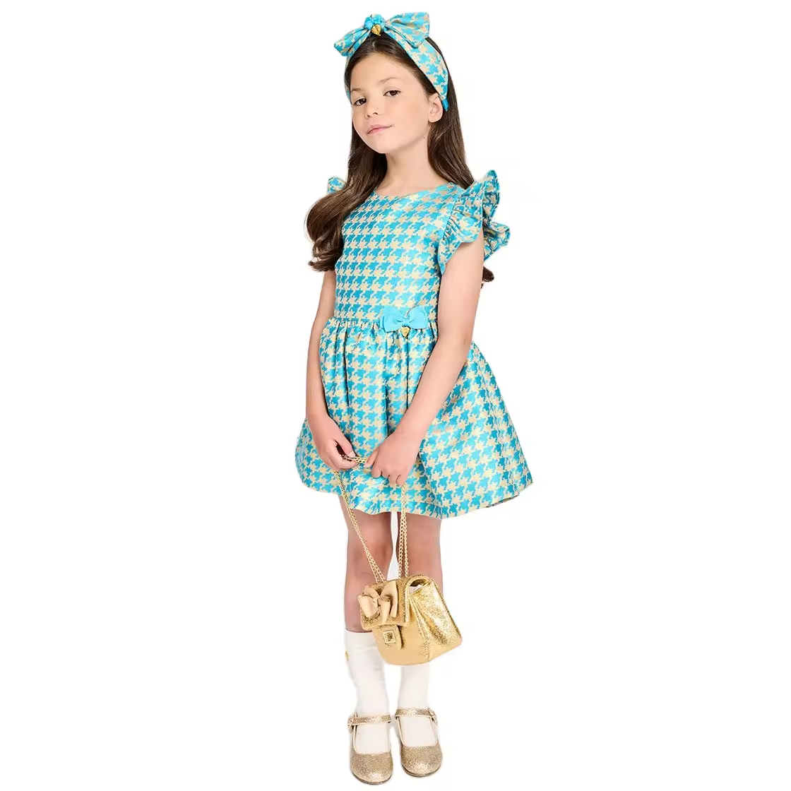 Hot-selling Plaid Dress for Girls, Long Party Dress for Children Customizable Girls' Long Dress Factory