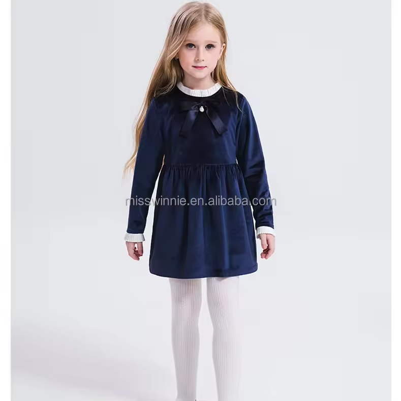 Elegant Formal Winter Dress for Baby Girls Princess Style Age Group Children Made of Cotton Fabric