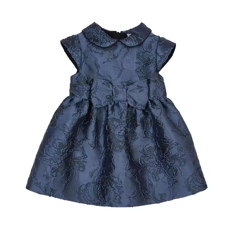 Elegant Jacquard Toddler Girl Dress, Party Dress